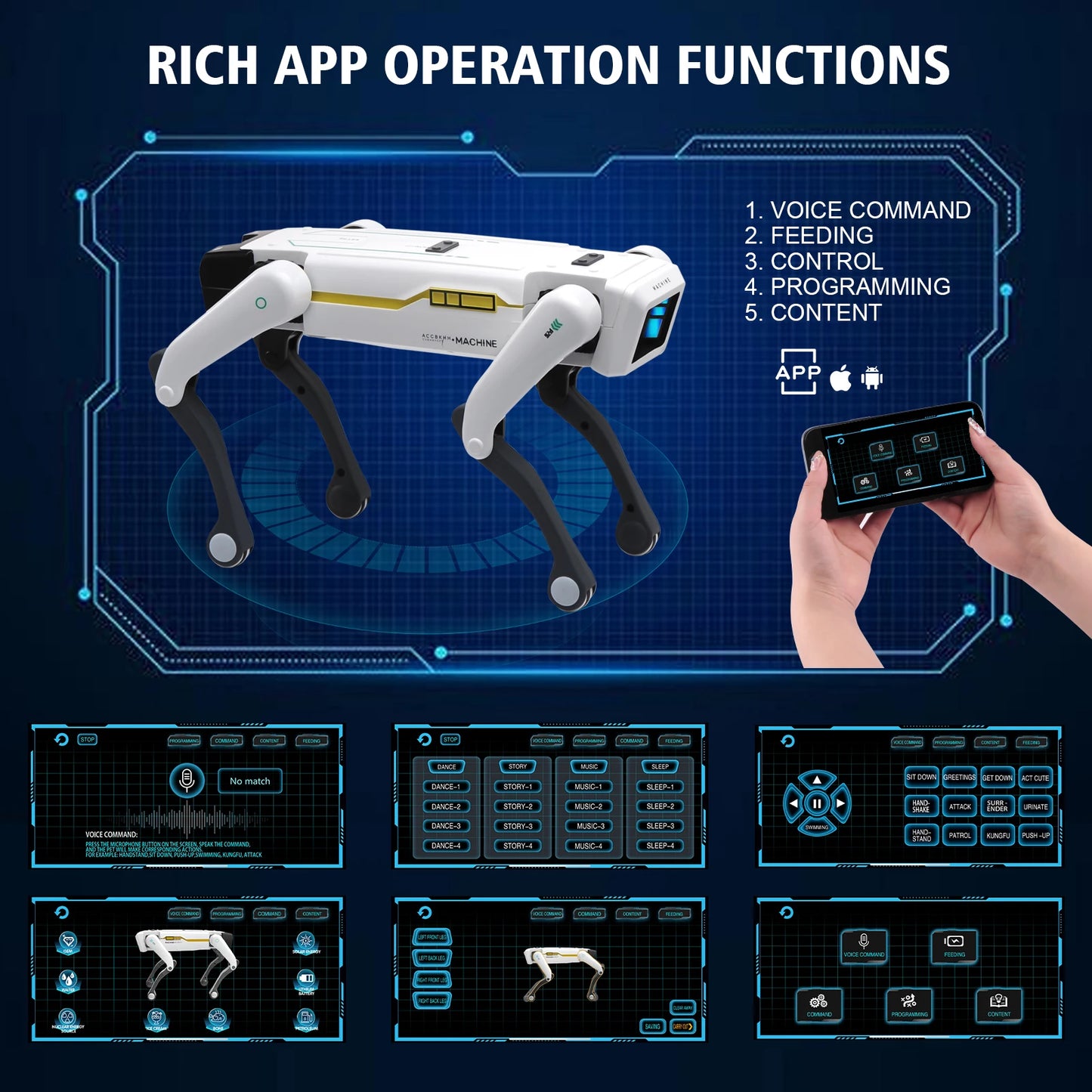 Smart RoboDog X1 – Interaktiver Lern-Hund mit Sprach- & App-Steuerung