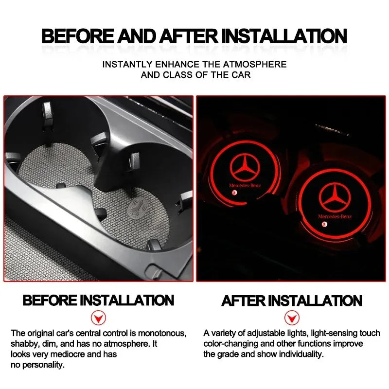 Ezstyle LED Cup Holder Light – 7 Farben für Mercedes-Benz Fahrzeuge