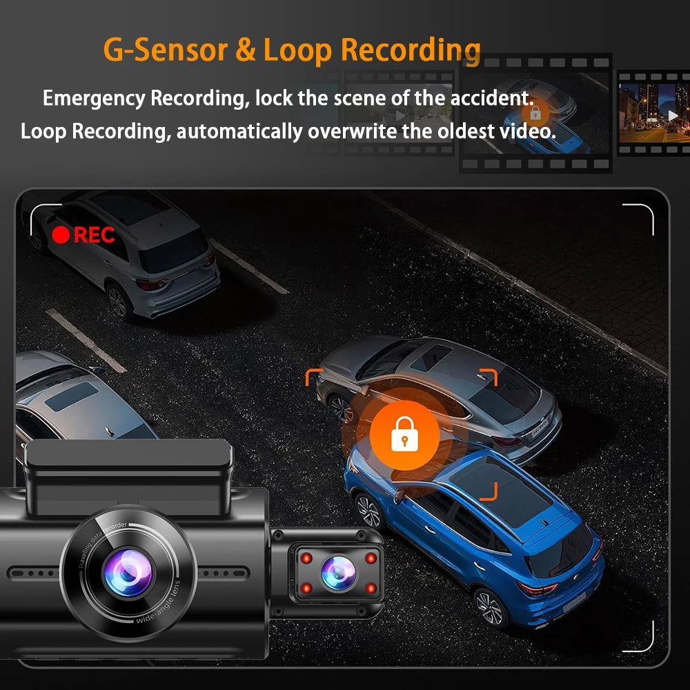 OMGO 360° 4CH WiFi Dash Cam – Ultra HD 2.5K Autokamera