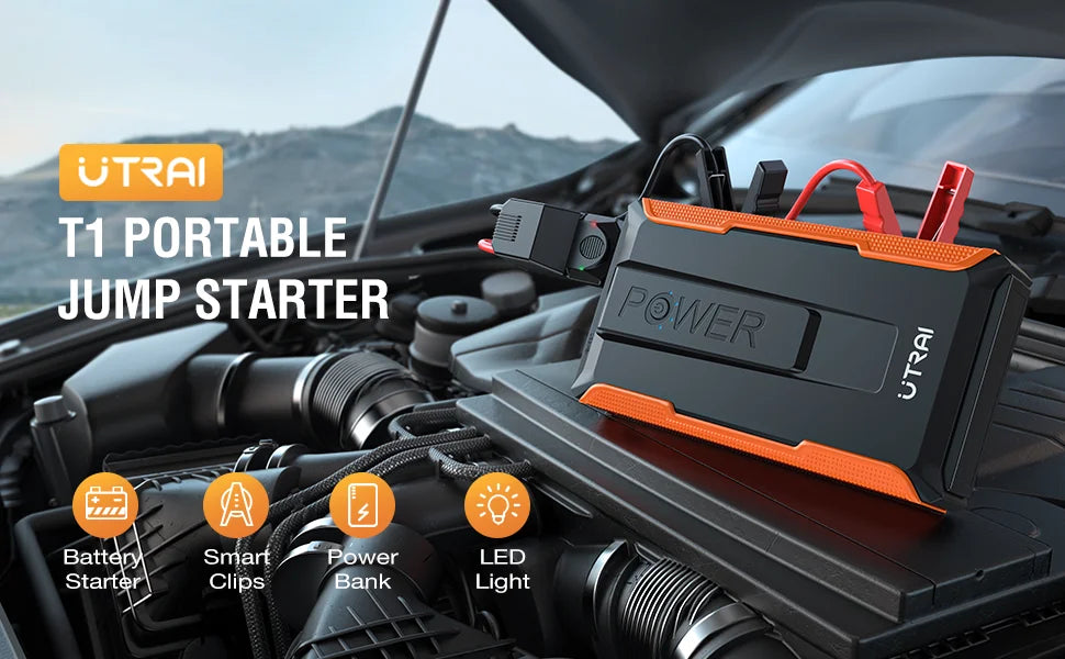 Ezstyle Utrai Emergency Jump Starter – 2000A 12V mit LED-Taschenlampe und Power Bank Funktion