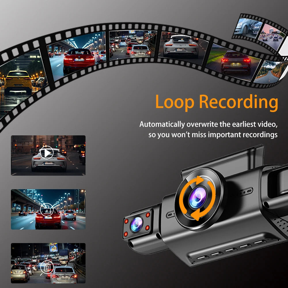 OMGO 360° 4CH WiFi Dash Cam – Ultra HD 2.5K Autokamera